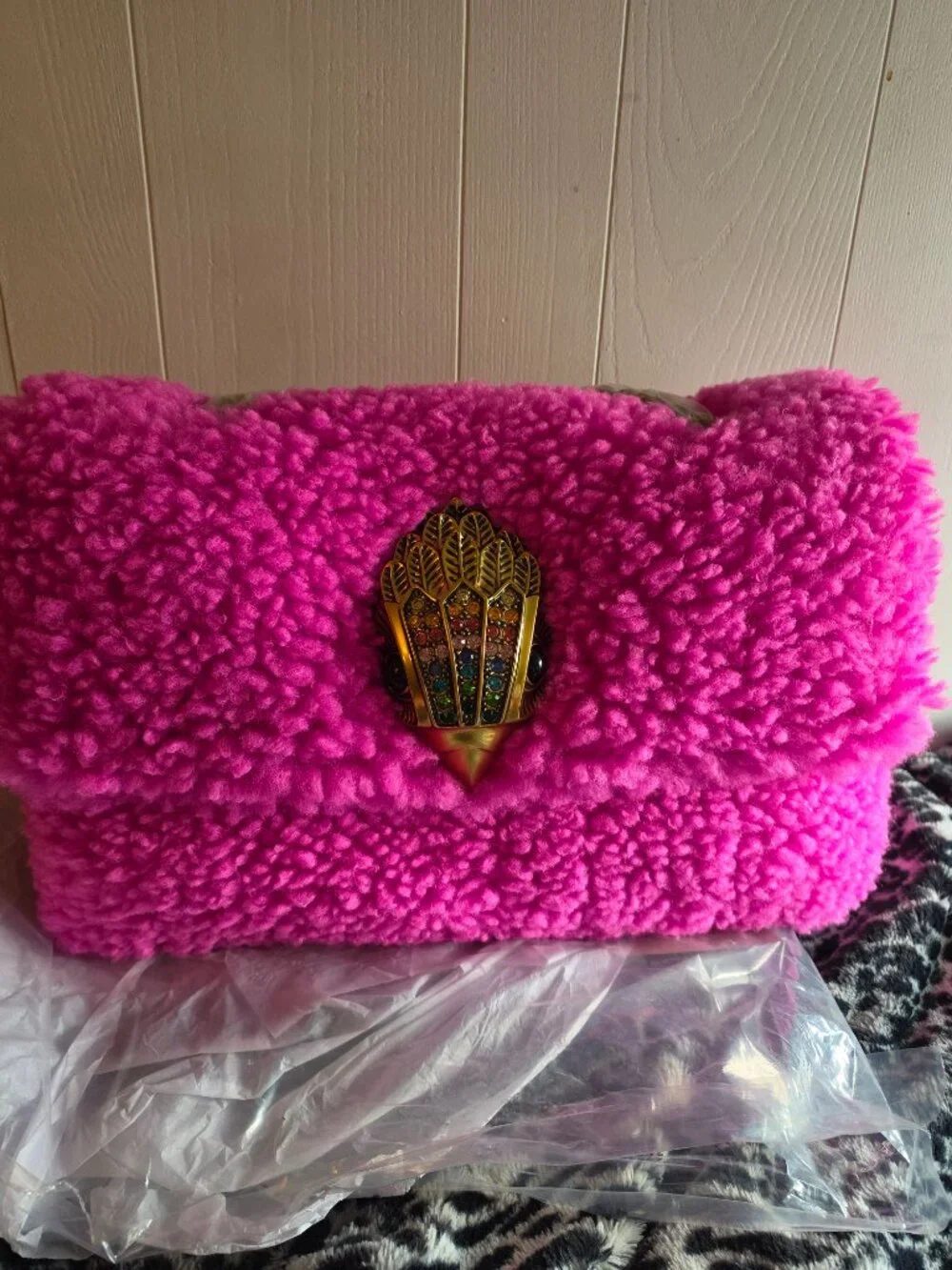 Kurt Geiger Macro Faux Shearling Bag